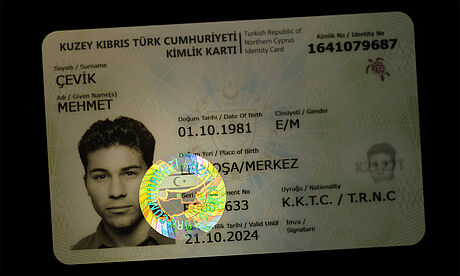 Northern Cyprus ID Card protected wth a KINEGRAM