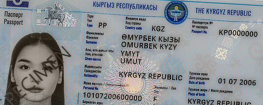 Kyrgyz Passport with KINEGRAM PCI FDP Kyrgyz Passport with KINEGRAM PCI FDP