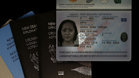 New Zealand Passport protected wth a KINEGRAM