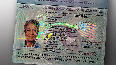 United States Emergency Passport protected wth a KINEGRAM