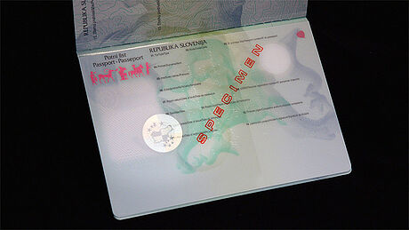Slovenia Passport protected wth a KINEGRAM