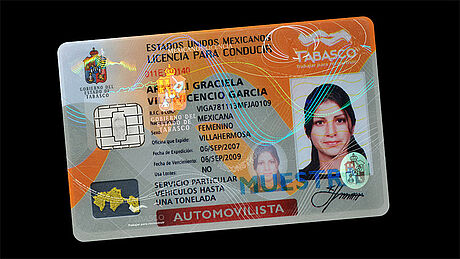 Mexico (Tabasco State) Driver's License protected wth a KINEGRAM