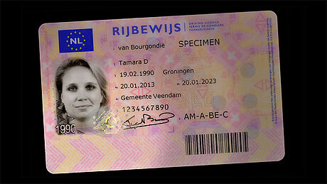 The Netherlands Driver's License protected wth a KINEGRAM