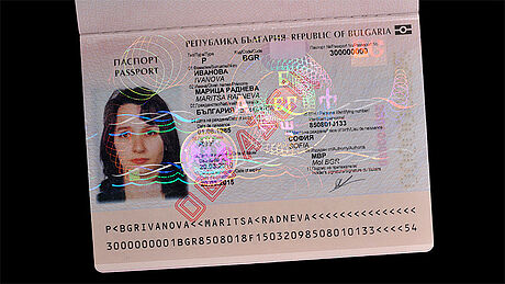 Bulgaria Passport protected wth a KINEGRAM