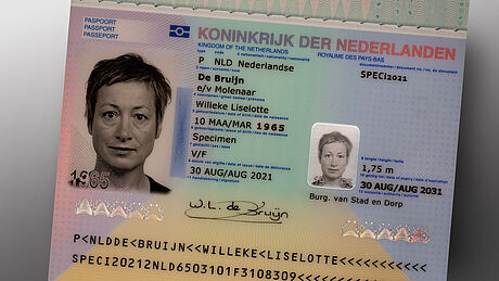 The Netherlands Passport (2021 edition) protected wth a KINEGRAM