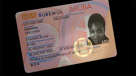 Aruba Driver's License protected with a KINEGRAM
